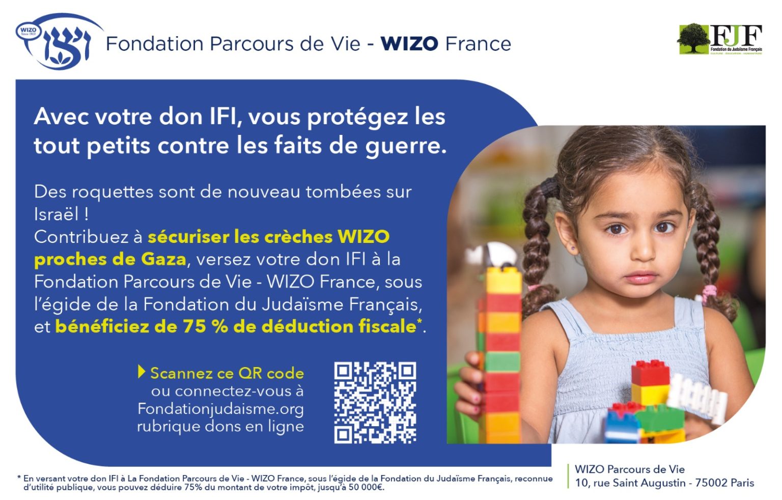 Faites un don IFI pour protéger les tout petits wizo